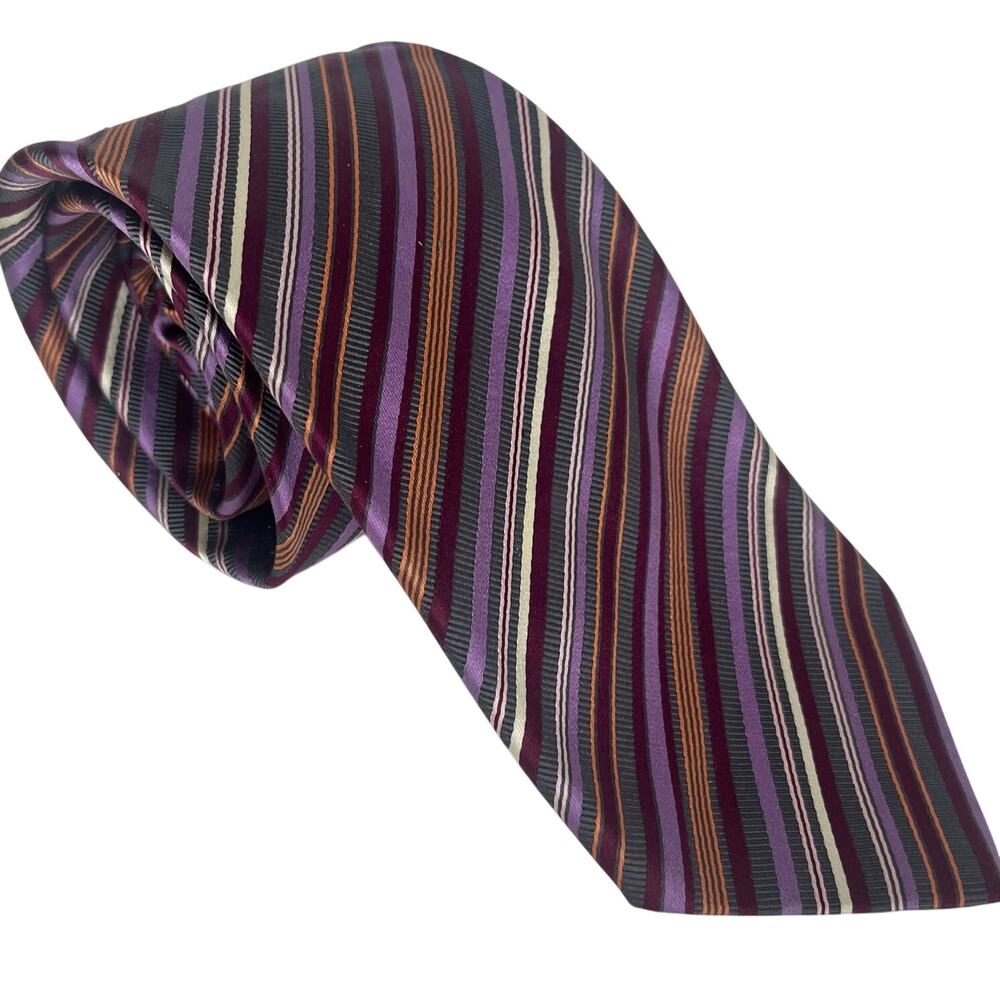 Brioni Extra Long Neck Tie Silk Blend Made in Italy 63" x 3.5" Stripes